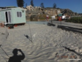 Shadows -the beach hut is part of the installation