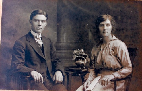 Marriage portrait of our grandparents JD Gallagher and Mary Friel