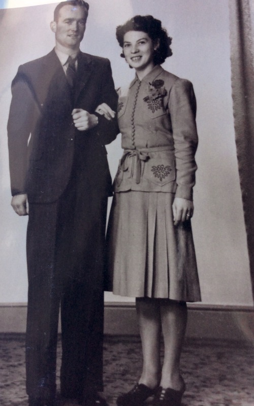 The tall dark and handsome Hugh Coyle of Milford and Di were married in 1945